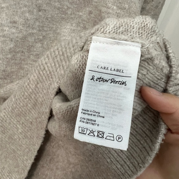 & Other Stories Gray Balloon Sleeve Sweater - Picture 4 of 5